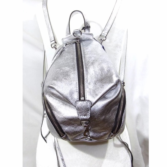 rebecca minkoff silver backpack